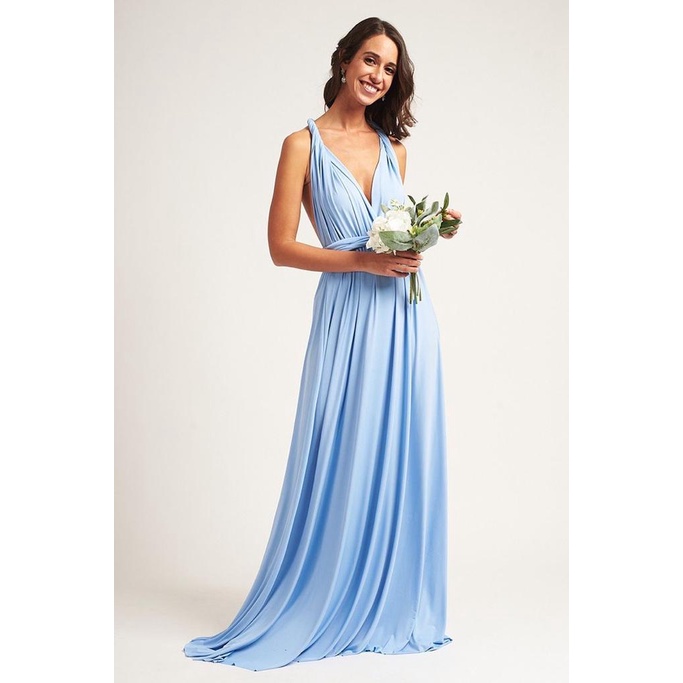 READY FREE KEMBEN Premium Multiway Dress Bridesmaid Convertible Infinity Dress Pesta Baju Pesta Party Dress Sky Blue Soft Blue Baby Blue Biru Langit Biru Muda