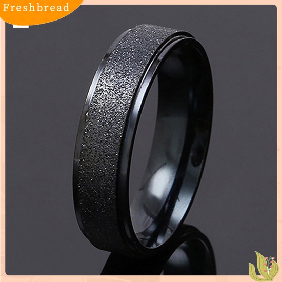 [Fresh] Cincin Pasangan Bahan Stainless Steel Matte untuk Pria / Wanita