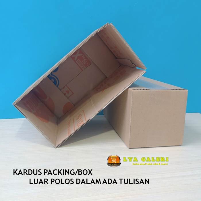 Karton Box Kardus Packing Uk.24x12x12 cm Luar Polos Dalam Ada Tulisan-1
