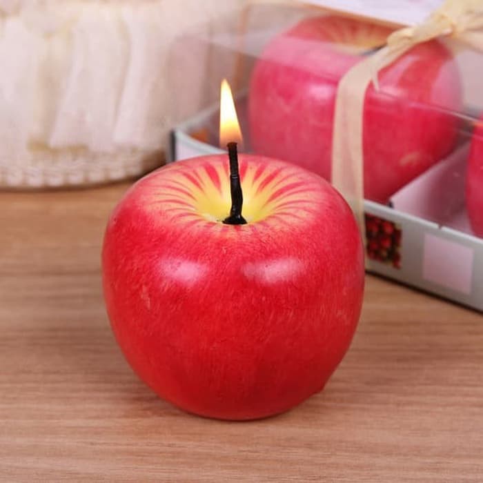 XAP apple candle lilin apel natal christmas dekorasi hiasan pajangan - KECIL 5.5 CM