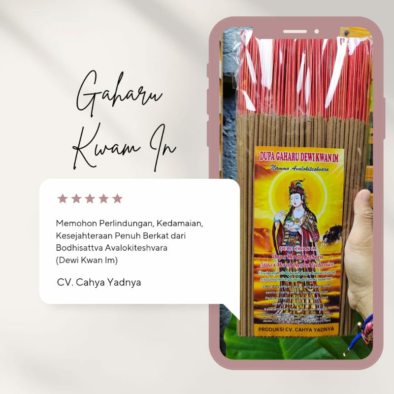 Dupa gaharu dewi Kwan im free gelang tridatu & kura kura rejeki