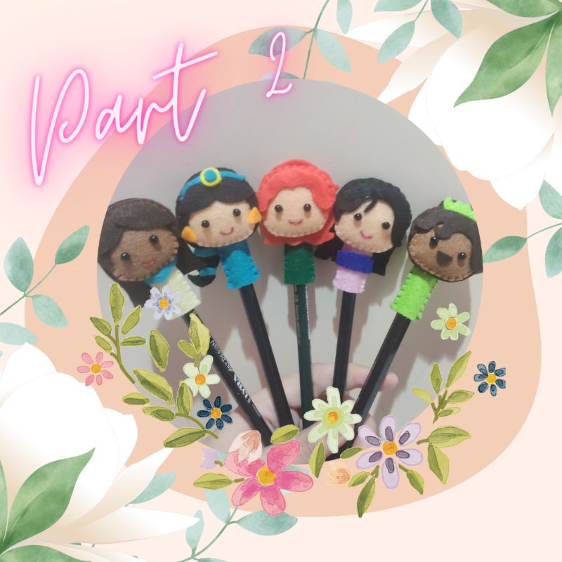 

boneka pensil flanel berbentuk disney princess 2