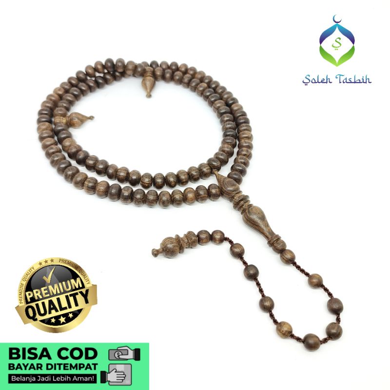 Tasbih Kalimasada Motif Pipih, Size 6mmx9mm Isi 99Butir_Tasbih Muslim