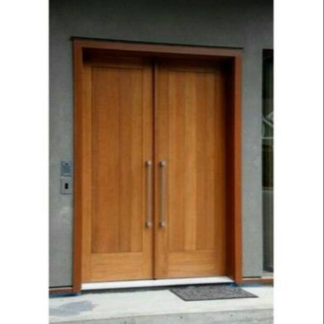 Pintu utama rumah kayu jati minimalis mebel Jepara