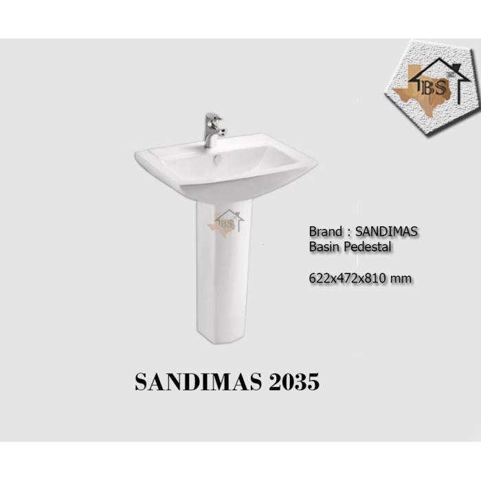 WASTAFEL SANDIMAS DENGAN KAKI WASHTAFEL WITH PEDESTAL SANDIMAS 2035