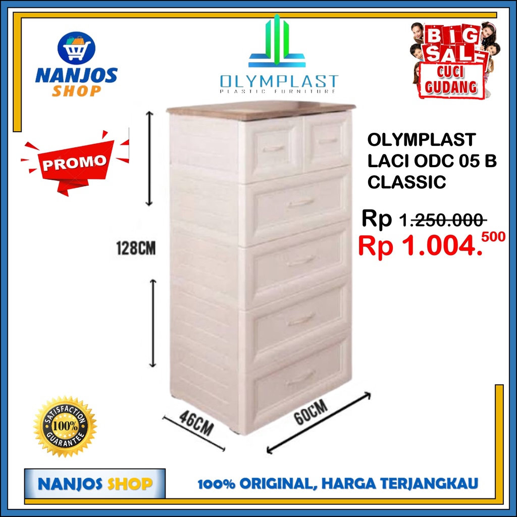 Olymplast Lemari Laci Baju Drawer Cabinet 5 Susun ODC 05 CLASSIC