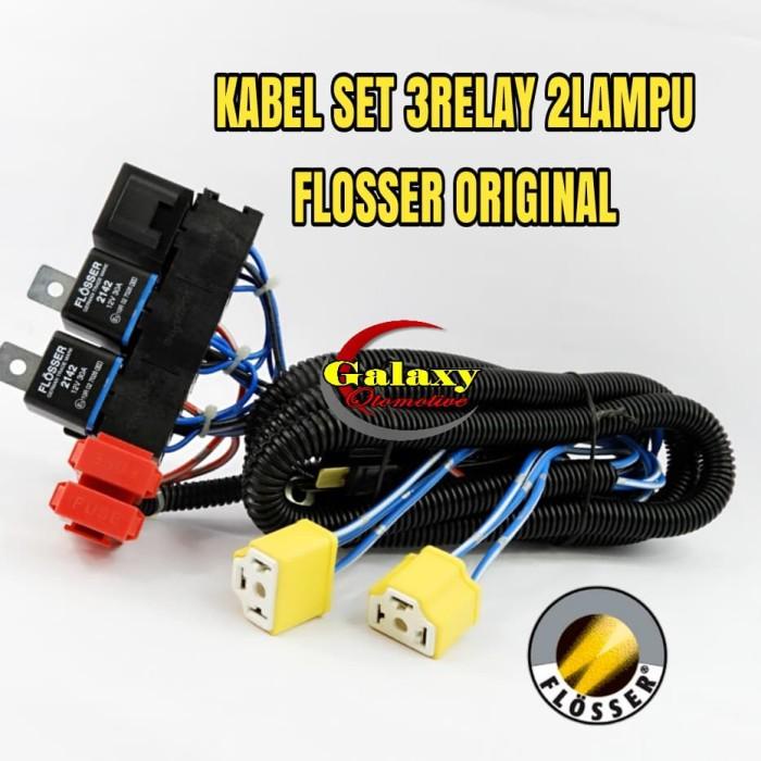 Kabel Set Relay Lampu FLOSSER * 3 RELAY 2 LAMPU *