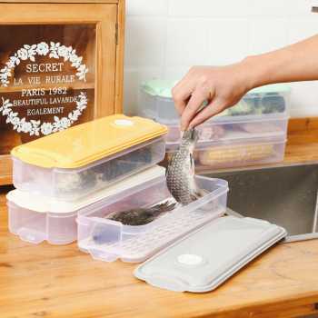Kotak Kontainer Makanan Kulkas Storage Box Drain Hole / Kotak Kontainer Makanan Kulkas Storage Box Kotak Penyimpanan Kulkas / Kotak Tempat Ikan Di Kulkas Kotak Tempat Sayuran Dalam Kulkas Kontainer Box Plastik Murah Tebal / Kotak Makanan Kontainer Kulkas