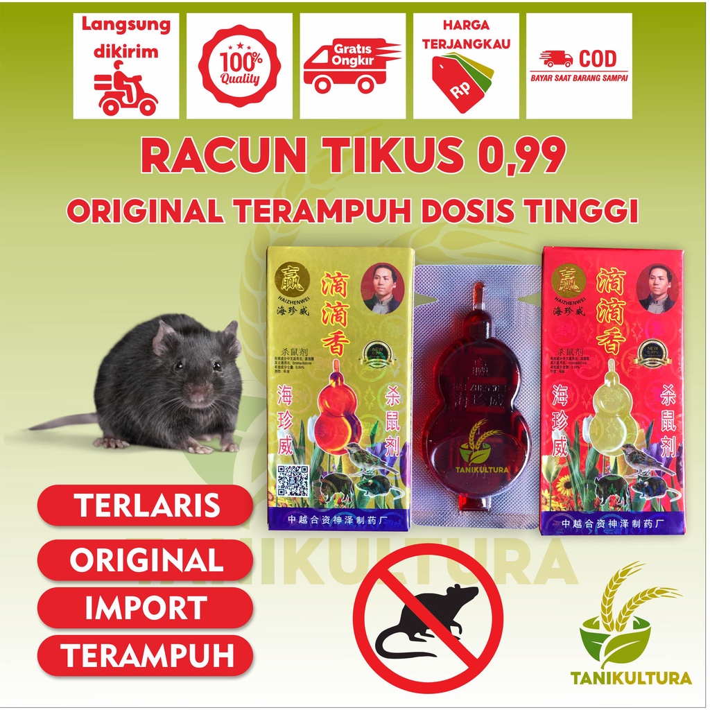 Racun TIkus Mao Wang Cair Dosis Tinggi 0,99 Paling Ampuh Mati Kering Tidak Bau Obat Tikus Tetes Orig