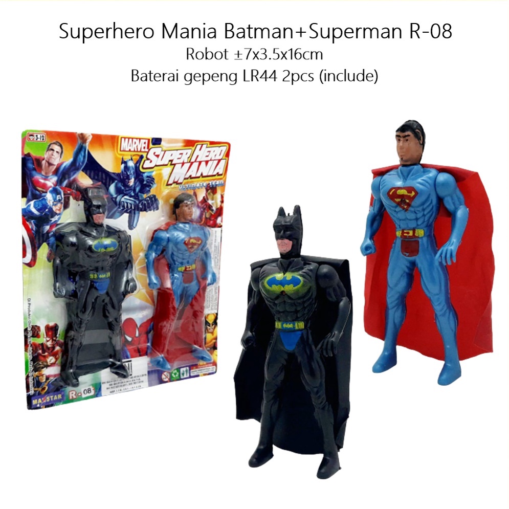 Mainan Superhero Mania Batman+Superman R-08