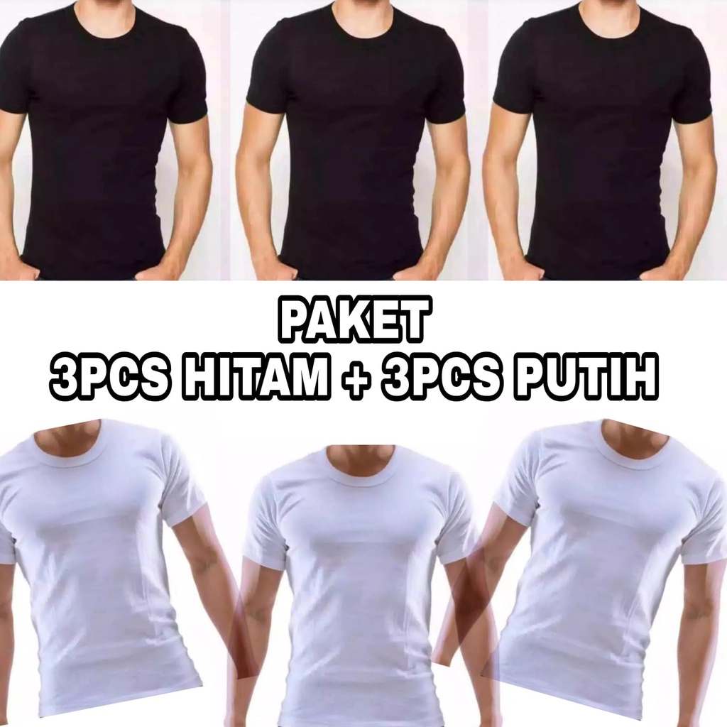 Jual Paket Hemat Lusinan Kaos Oblong Pria Warna Hitam Putih Polos Shopee Indonesia