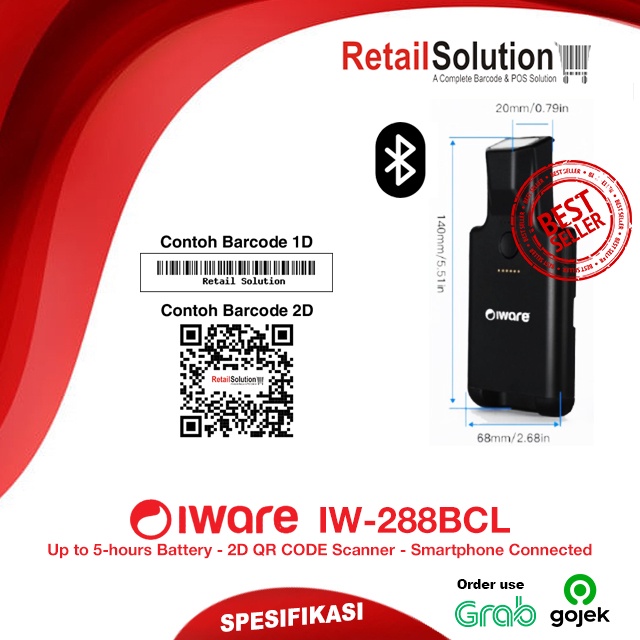 Barcode Scanner 2D Wireless Bluetooth Iware IW-288BCL / IW288 / IW-288