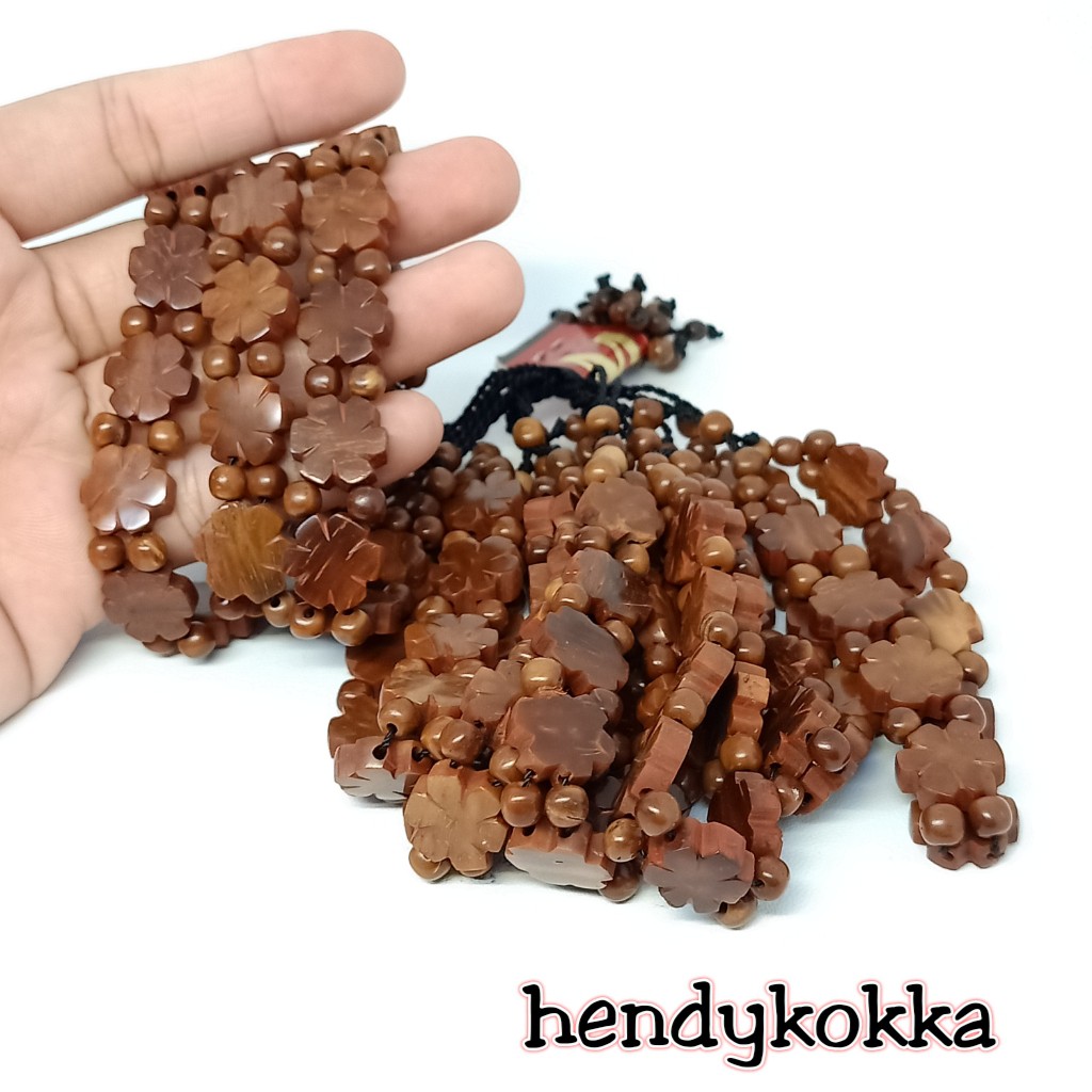 10 gelang kokka kaukah plat bunga coklat