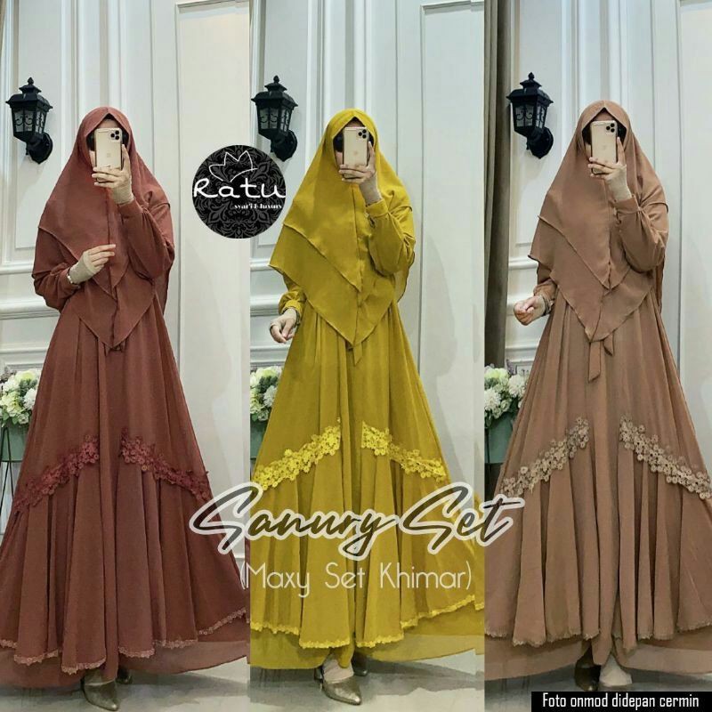 SANURY SET KHIMAR GAMIS RATU TERBARU