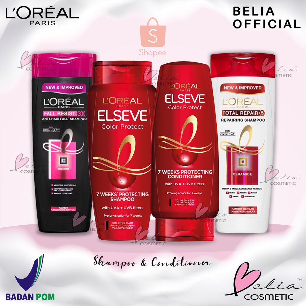 ❤ BELIA ❤ L'Oreal Paris Shampoo &amp; Conditioner | Anti Rontok | Total Repair | Color Protect LOREAL