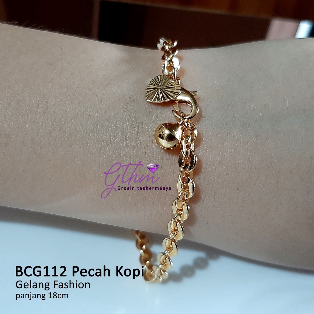 Gelang Tangan Pecah Kopi Gold Plated Jewelry Anti Karat Perhiasan Import Premium BCG112 GTHM