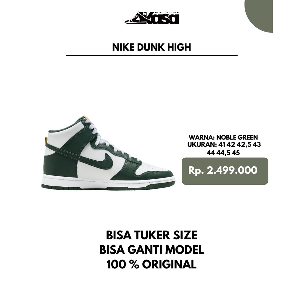 Sepatu Sneakers Pria Nike Dunk High Noble Green