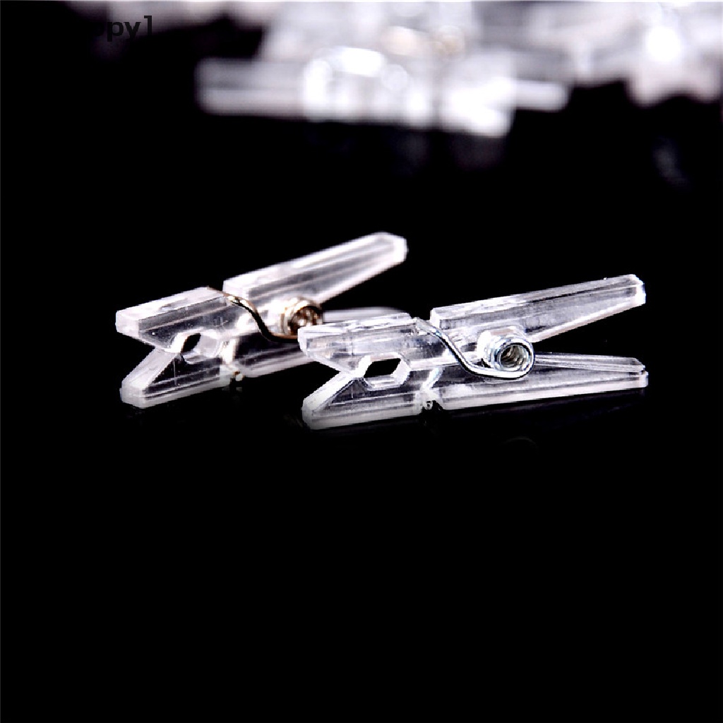 HA 20pcs Mini Clear Plastic Doll Clothespin Photo Paper Peg Clips Laundry Hangers ID