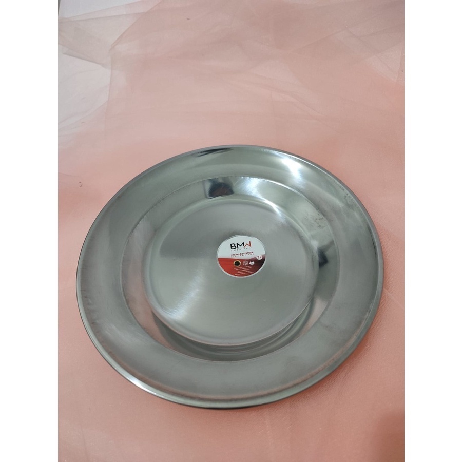 Piring Makan Stainless Diameter 20cm / 22cm  / 24cm BMW