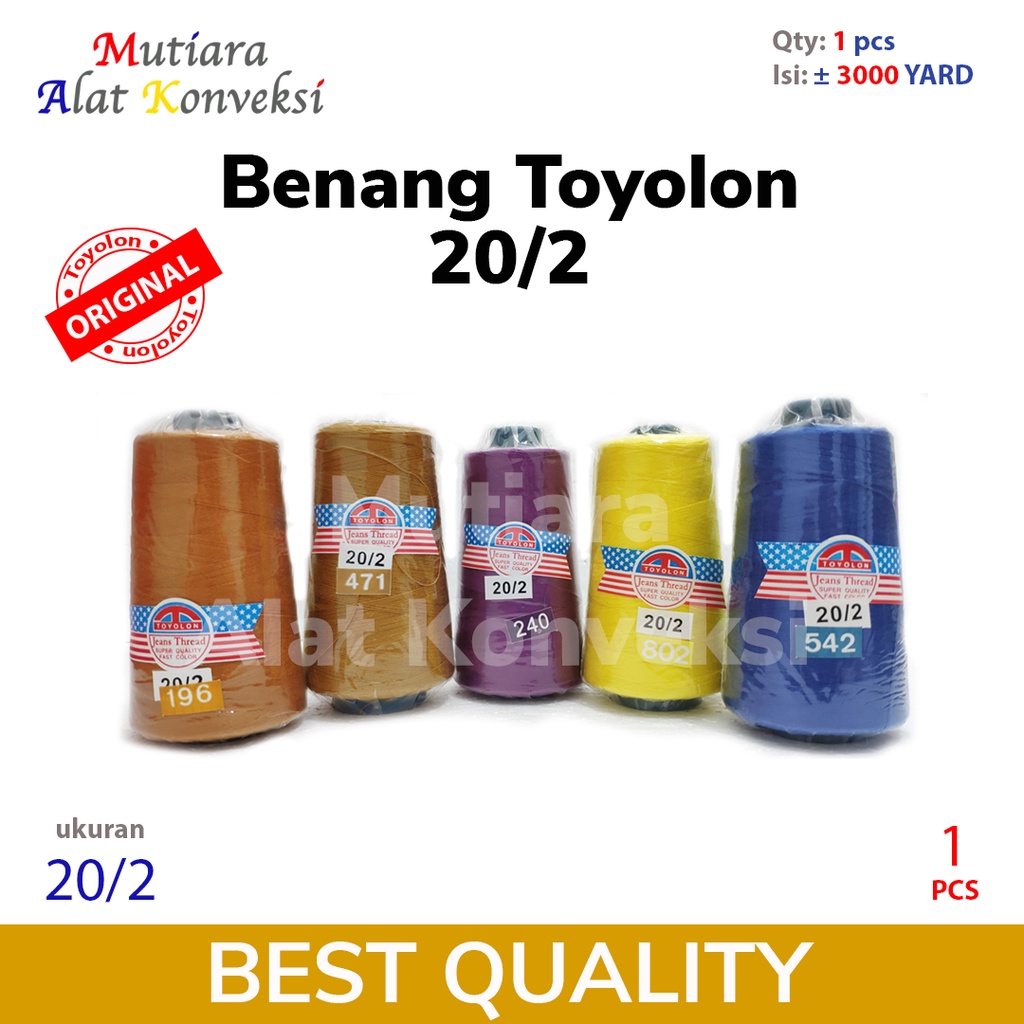 Benang Jahit Jeans Toyolon 20/2 per pcs