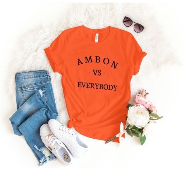 WALE Pria Wanita Anak Kaos Distro Ambon vs Everybody
