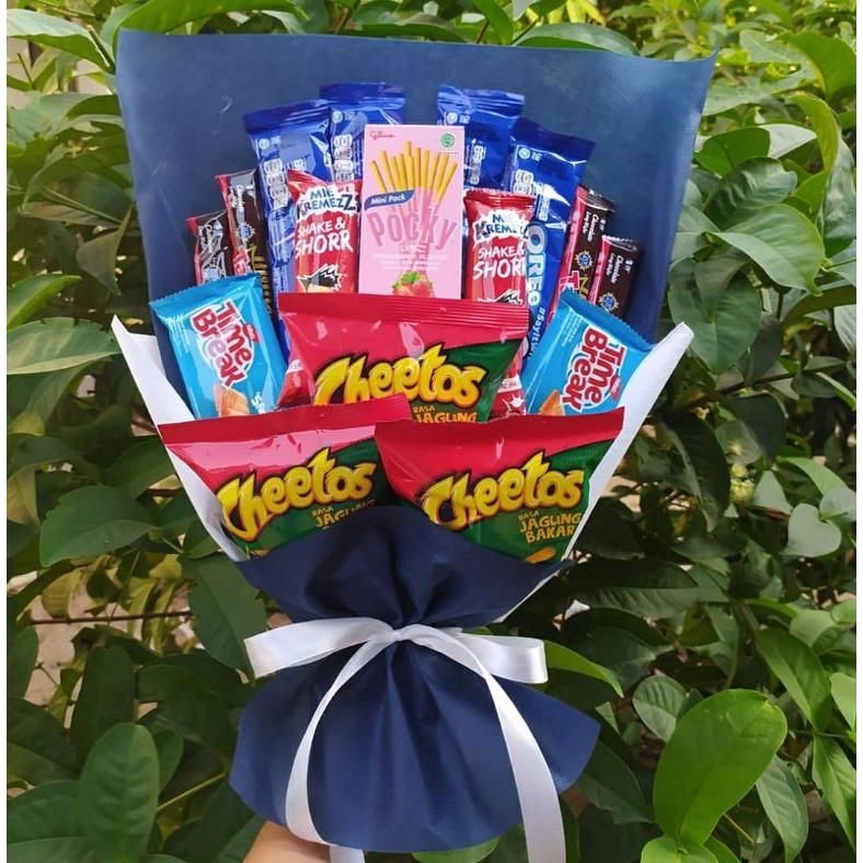 (S) Buket Snack Pocky lucu/paket/bingkisan Snack Ulang Tahun/Ultah/ Wisuda/Kado/Hadiah