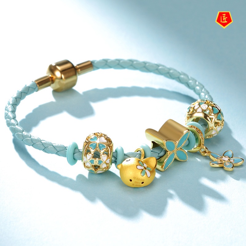 [Ready Stock]Cute Pet Animal Gold Lucky Beads Bracelet