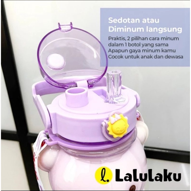 botol minum beruang transparan viralll