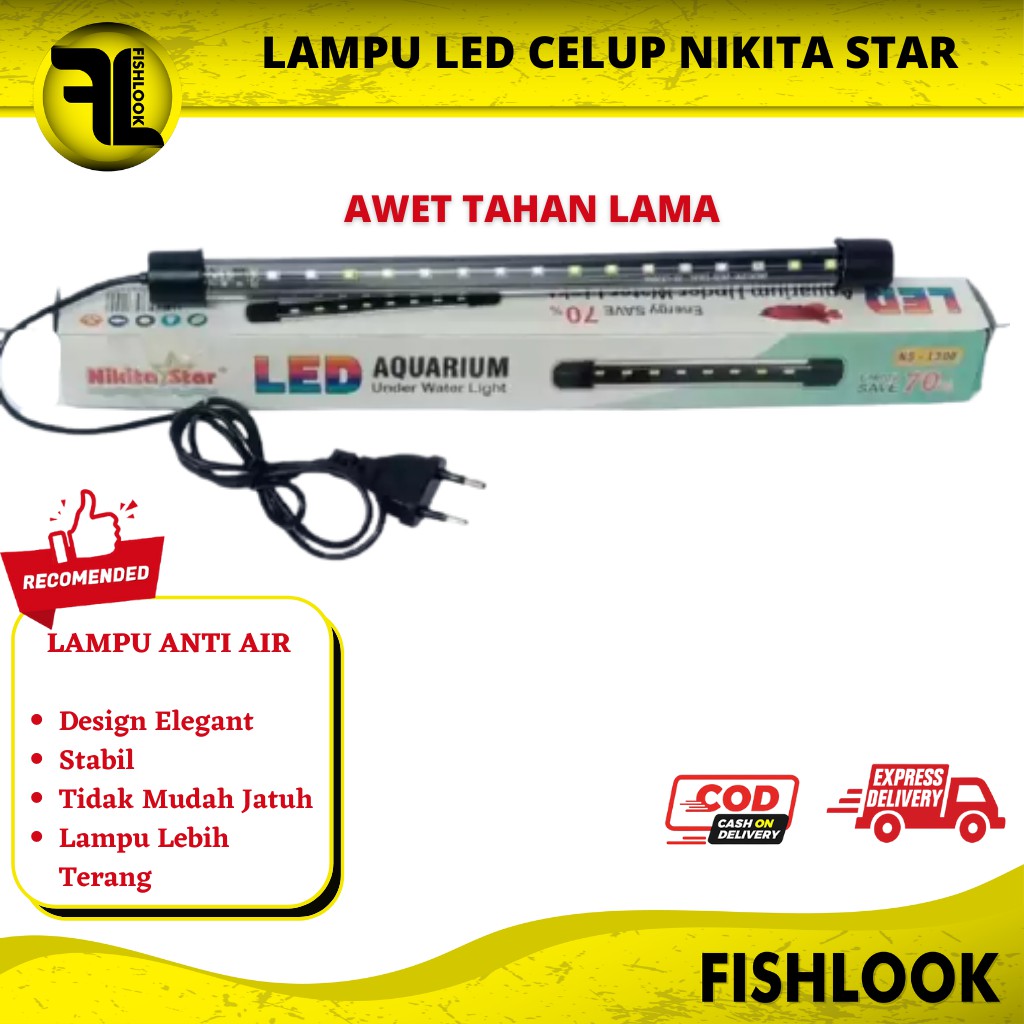 Lampu Celup Led T4 20 30 40 50 60 cm Aquarium Aquascape Akuarium Free Packing Kardus Tebal Terlaris Termurah