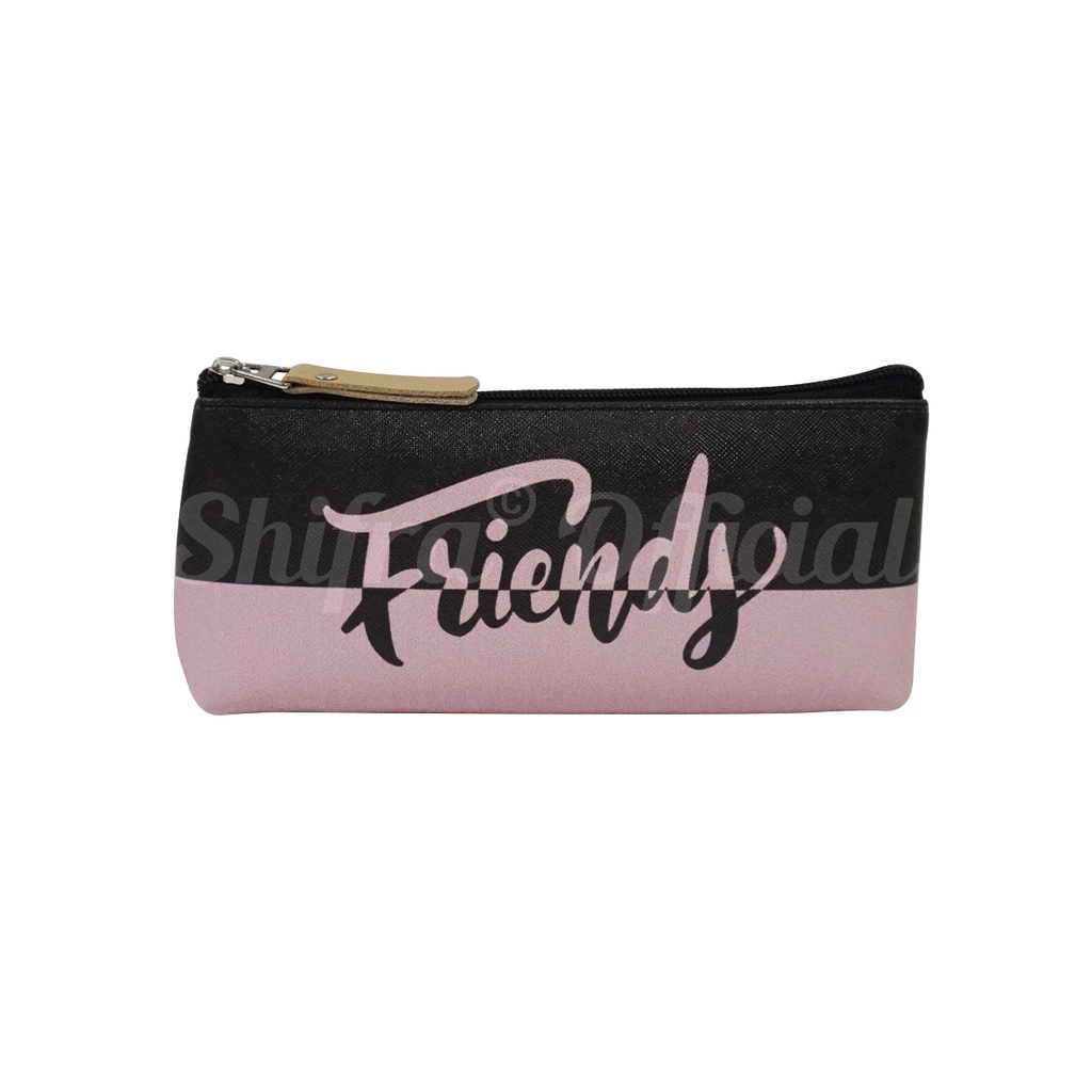 Shifra Tempat Pensil Pen Case Typo Tulisan Love Friends Smile Girl