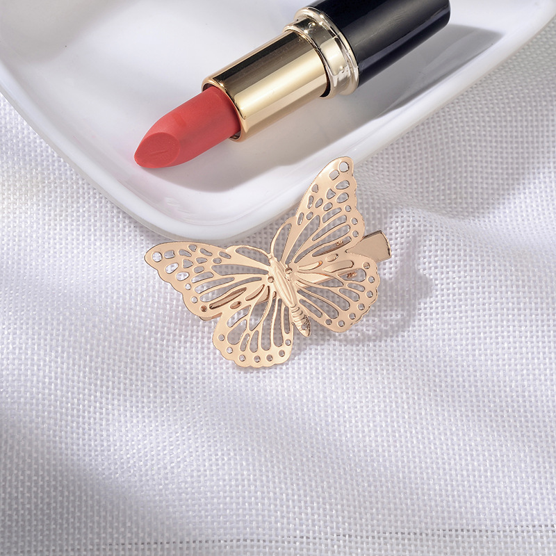 [Korean Style Women 3D Hollow Butterfly Shape Fairy Hairpins] [Girls Vintage Butterfly Hairpins] [Women's Clothing]