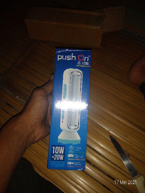 Senter 10w Plus Lampu Emergency 20w Pushon Fl-1705