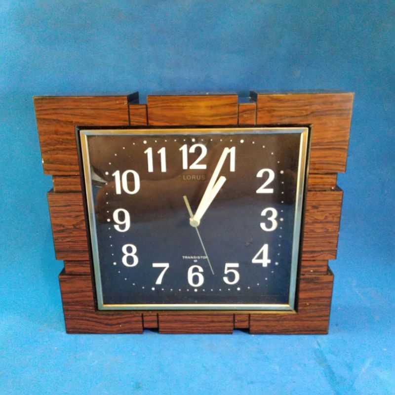 jam lorus motif kayu klasik original japan jadul vintage antik lawas kuno rare langka klasik
