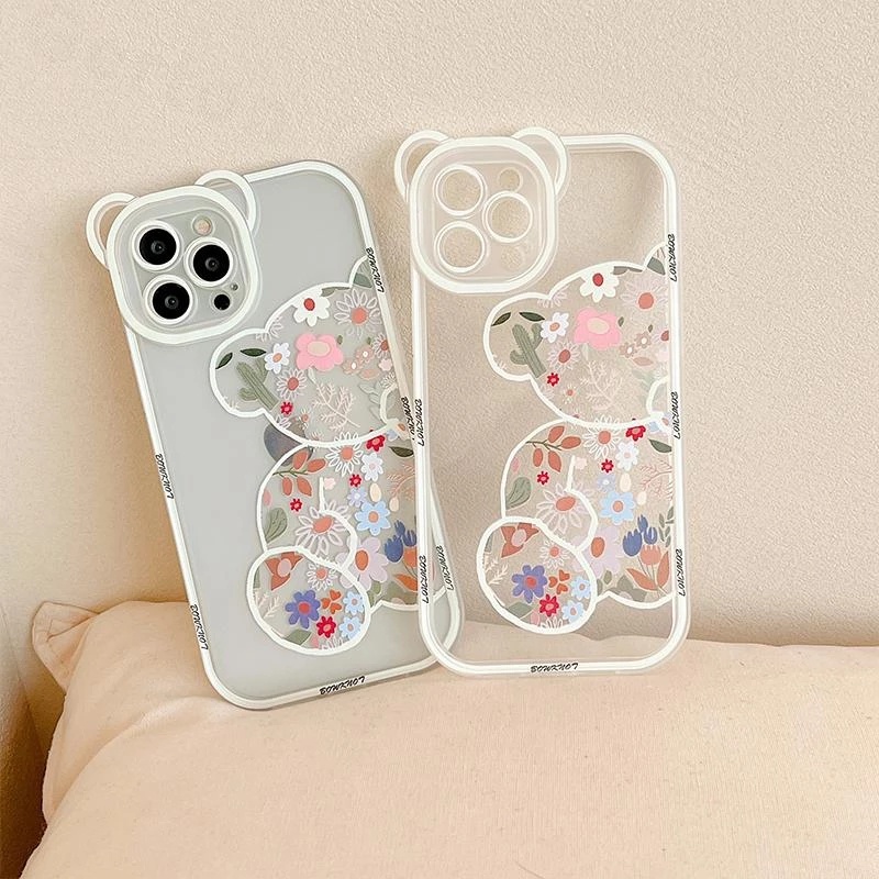 IPHONE Casing Ponsel Bunga Blueberry Gelombang Kreatif Kompatibel Untuk Iphone13 12 11 Pro Max12 13 Mini XS Max X XS XR 7 8 Plus SE 2020 Lembut TPU Penutup Belakang