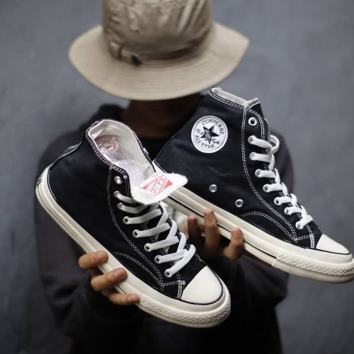 SEPATU CONVERSE 70S HIGH CHUCK TAYLOR BLACK WHITE 37-43