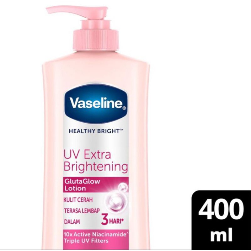 NEW PRODUK VASELINE LIGHTENING HEALTHY BRIGHT UV EXTRA BRIGHTENING 400ML ICONIC GIRL