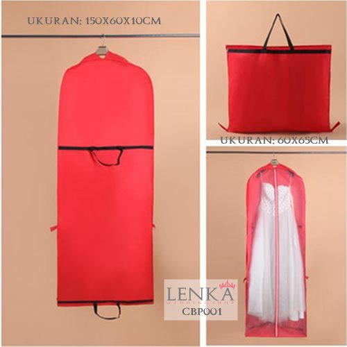 [STOK TERBATAS] COVER PELINDUNG GAUN PESTA PERNIKAHAN MERAH PANJANG CBP001