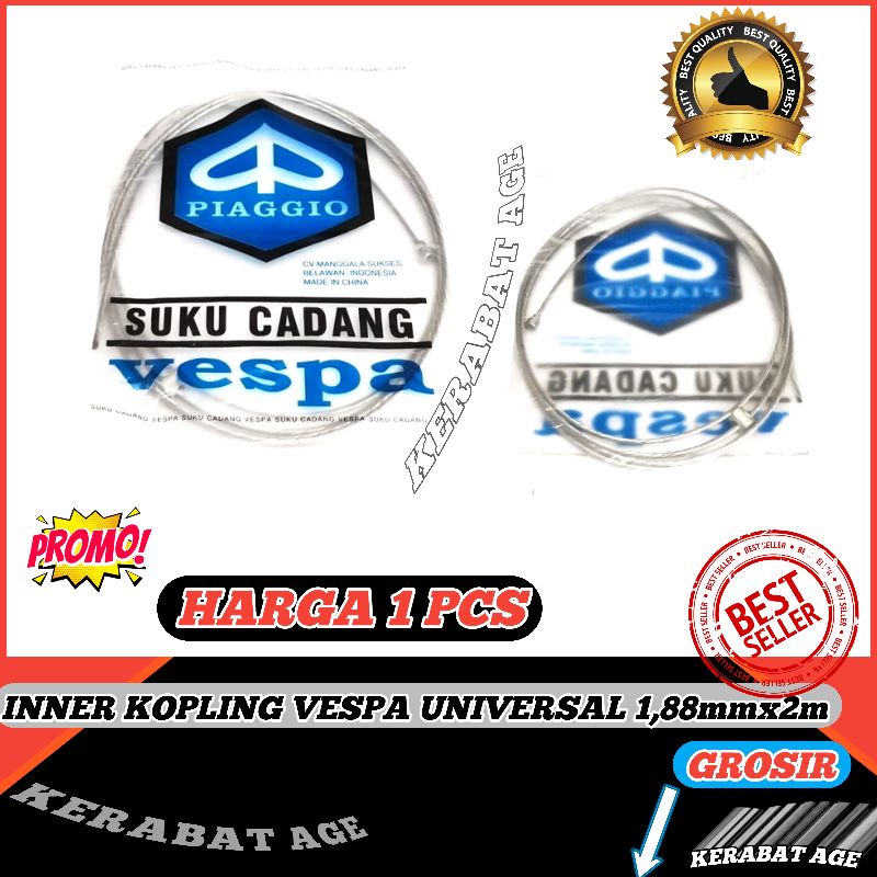 TALI GAS/ INNER CABLE 1,88MMX2M/ INNER OTANI VESPA / BEBEK UNIVERSAL