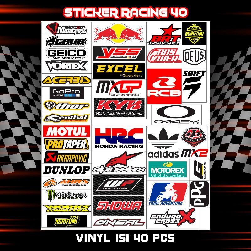 Stiker Racing Pack Vinyl dan Hologram isi 25 27 40 45 Stiker Helm Stiker Motor Sticker Motor