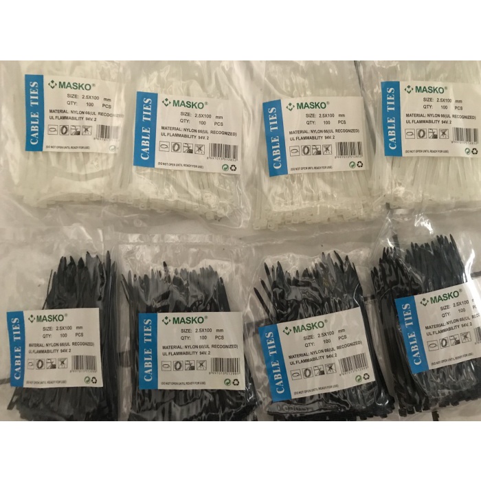 

ORGANIZER-DOCUMENT- KABEL TIES TALI SABUK 10 CM 2.5X100 100 MM ISI 100 PCS - HITAM -DOCUMENT-