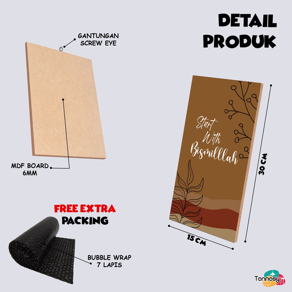 TENNESY HIASAN DINDING KATA MOTIVASI QUOTE 15x30CM WALL DECOR PAJANGAN KAYU POSTER DEKORASI DINDING RUMAH KAMAR TIDUR