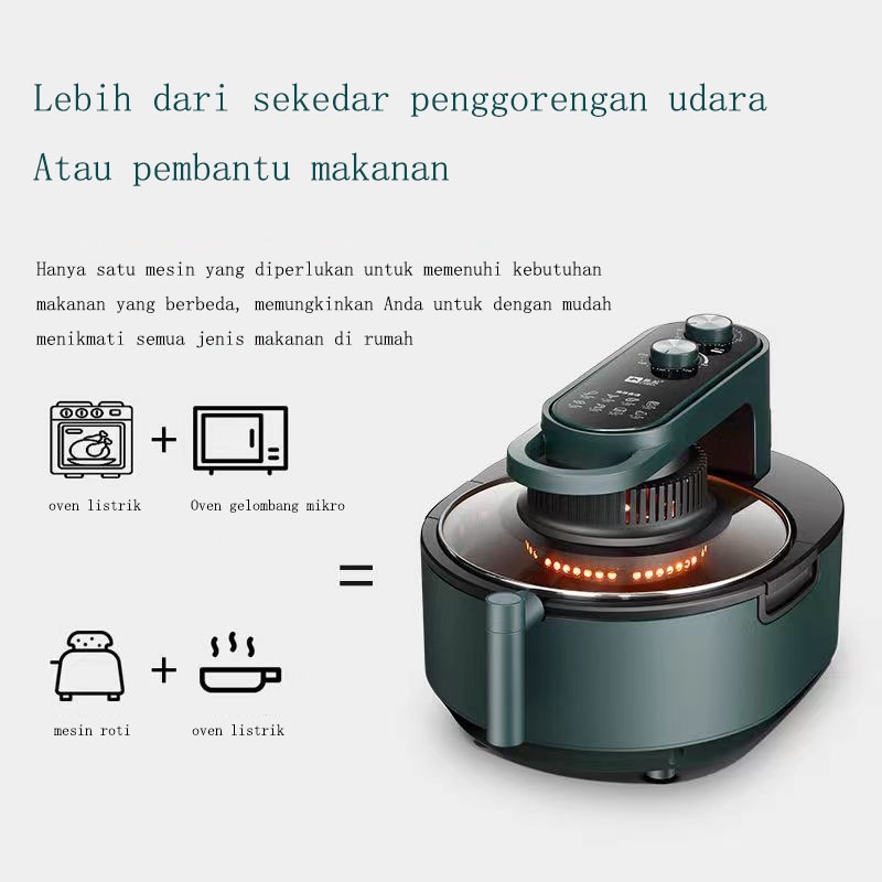 Air Fryer  visualisasi Kapasitas tinggi Low power 1100 watt Mesin Penggorengan Tanpa Minyak Anti Lengket