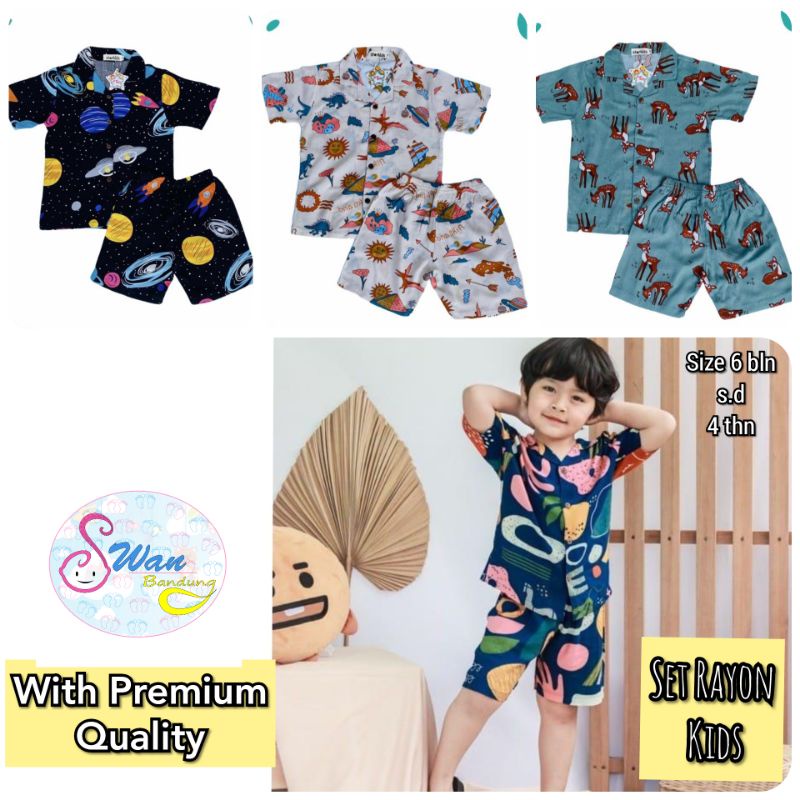 Setelan Rayon Anak dan Bayi Anak Laki-laki dan perempuan / Baju Rayon anak Bahan Premium Unisex