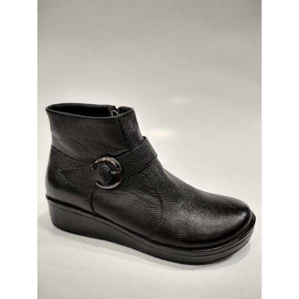 herliano shoes boot cewek wedges Kulit reseting