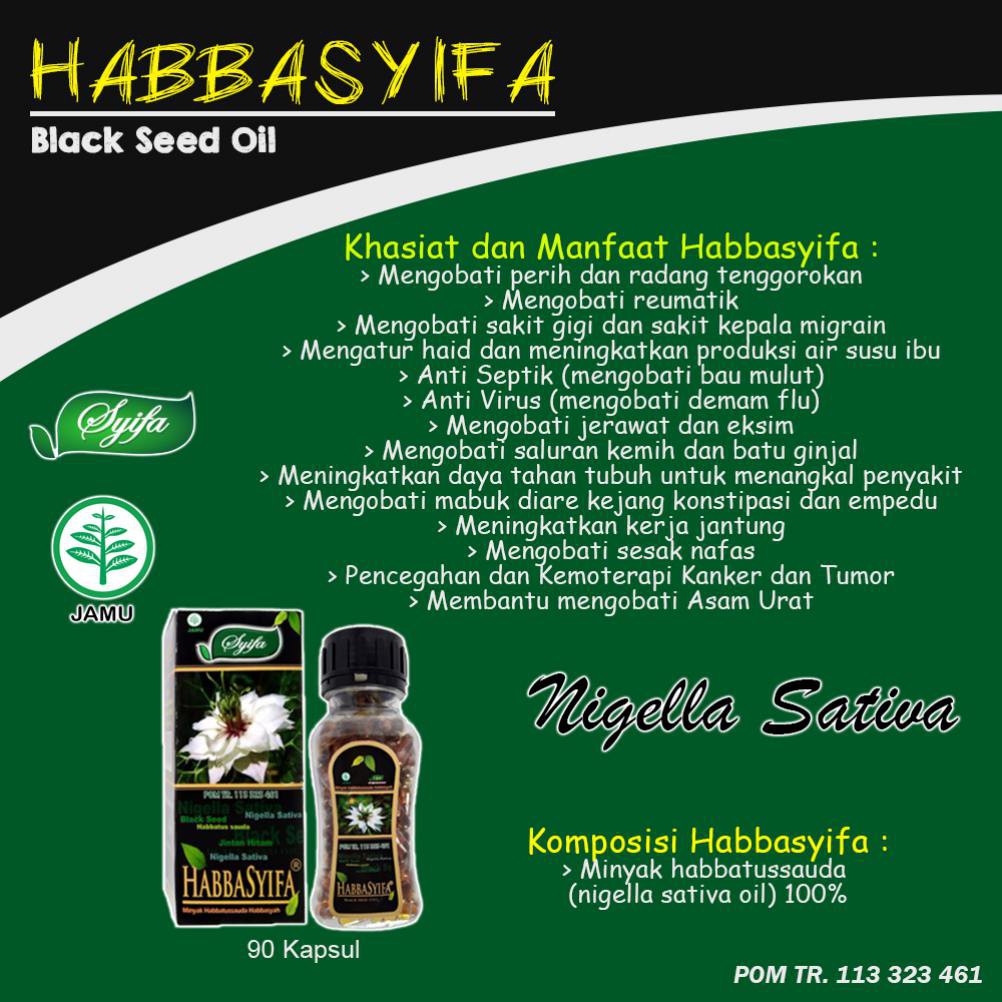 HABBASYIFA Nigella Sativa 90 Kapsul / DAYA TAHAN DAN KONSENTRASI / Black Seed Oil