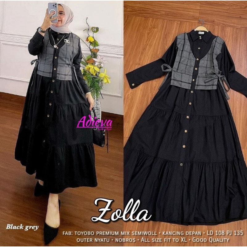 Gamis/Dress All Motif Alila Stacy Livy/Livina Almera Pretty Helina Flavio Erella Fiolin Gressy Miloa Jelio Amaris Sabrina Vidya Areola Talia Machio Zolla Geisya Gladis Eldora Morea Angeli Celine Adieva Matt Rayon Viscose-Zolla black grey