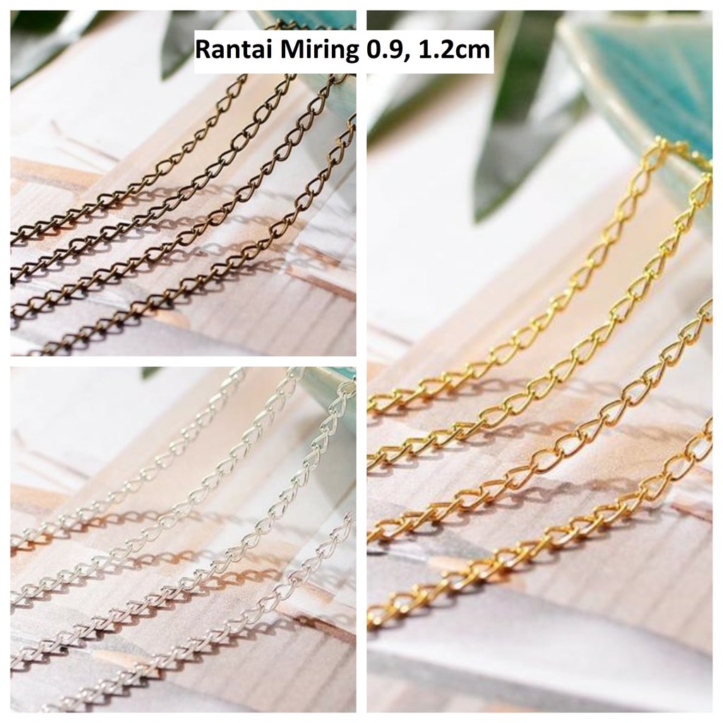 Rantai Miring, Gepeng Kalungan 50cm &amp; 60cm Harga/1 Kalung