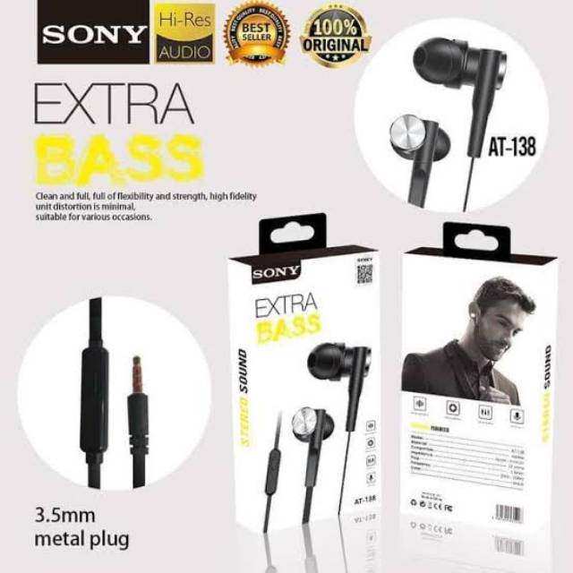 #Headset extra bass Sony at138 original bass