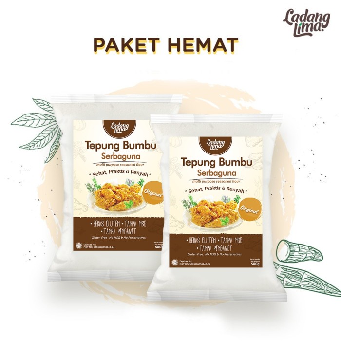 

BISA COD Paket Hemat Tepung Bumbu Ladang Lima Kemasan 500gr 2pcs (total 1kg)