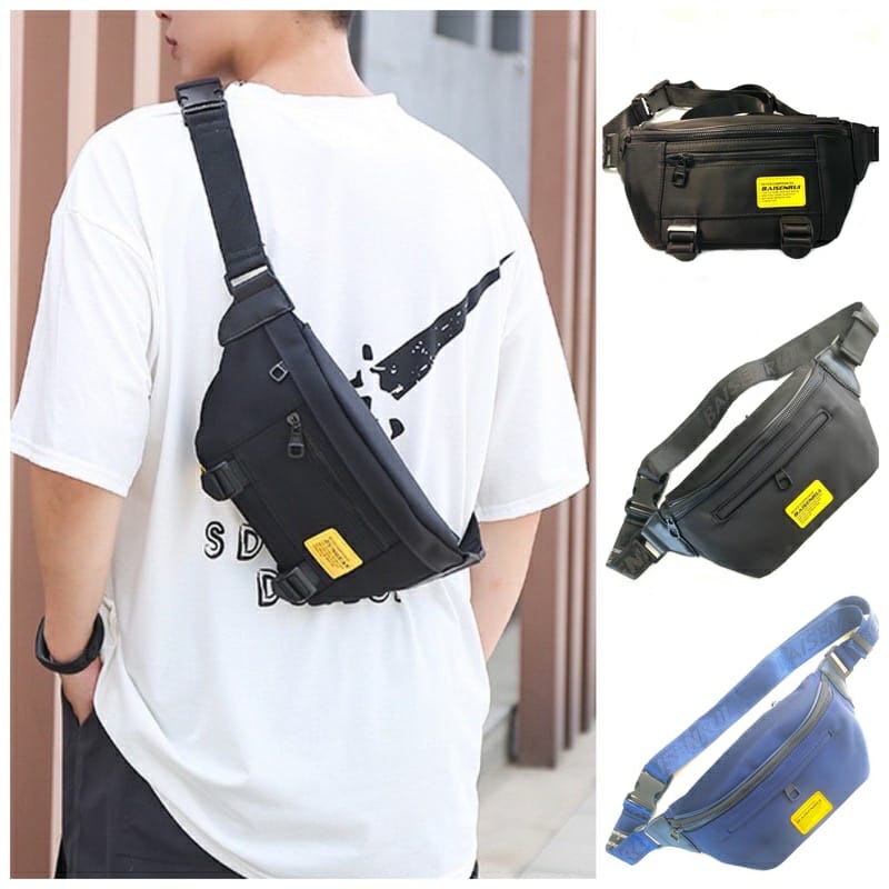 TAS PINGGANG SLEMPANG SLING BAG PRIA ANTI AIR - WAISTBAG PRIA WATERPROOF ORIGINAL IMPORT